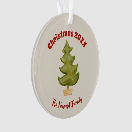 ミニマルクリスマスツリーファミリーフォトシンプルキチ オーナメント (正面)