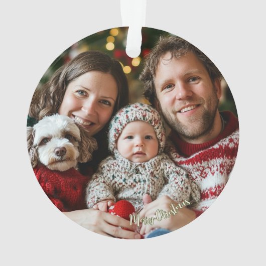 ミニマルクリスマスツリーファミリーフォトシンプルキチ オーナメント (裏面)