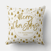 ミニマルクリスマスツリー白金ゴールド クッション (正面)