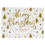 ミニマルクリスマスツリー白金ゴールド ラージペーパーバッグ (裏面)