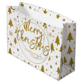 ミニマルクリスマスツリー白金ゴールド ラージペーパーバッグ (裏面アングル)