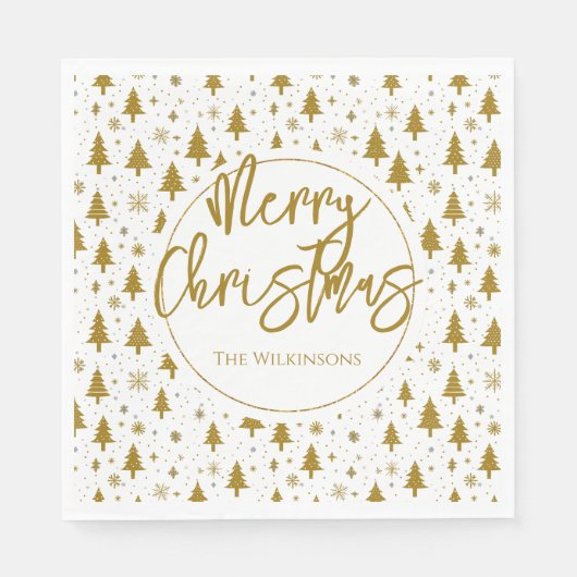 ミニマルクリスマスツリー スタンダードランチョンナプキン (正面)
