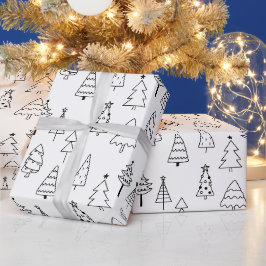 ミニマルクリスマスツリー ラッピングペーパー
