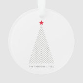 ミニマルクリスマスツリー |レッドスタークリーンシンプル オーナメント (裏面)