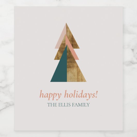 ミニマルクリスマスツリー ワインラベル (シングルラベル)