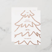 ミニマルクリスマスツリー 箔シーズンポストカード (正面/裏面)