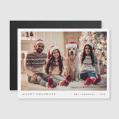 ミニマルクリスマスフォトモダンファミリーマグネットカード (正面/裏面)