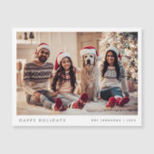 ミニマルクリスマスフォトモダンファミリーマグネットカード (正面)