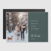 ミニマルクリスマスフォレストグリーン写真磁気カード (正面/裏面)
