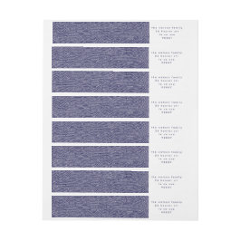 ミニマルクリスマスブルーおもしろいドードル差出人住所 ラップアラウンドラベル