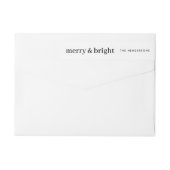 ミニマルクリスマスメリーと明るい差出人住所 ラップアラウンドラベル (裏面)