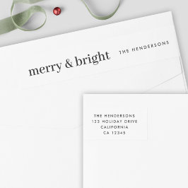 ミニマルクリスマスメリーと明るい差出人住所 ラップアラウンドラベル