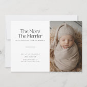 ミニマルクリスマスメリーベビー誕生 案内状