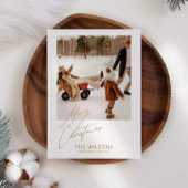 ミニマルクリスマスモダン家族の写真 シーズンカード