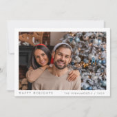 ミニマルクリスマスモダン家族フォトレッド シーズンカード (正面)