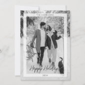 ミニマルクリスマス白黒シンプル写真モダン シーズンカード (正面)