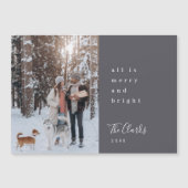 ミニマルクリスマス石板グレーフォト磁気カード (正面)