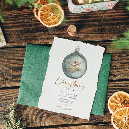 ミニマルクリスマス飾り冬パーティー 招待状