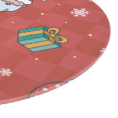 ミニマルクリスマス：赤シームレスデザイン。 カッティングボード (角)