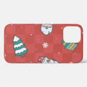 ミニマルクリスマス:赤シームレスデザイン。 Case-Mate iPhoneケース (裏面 (横))