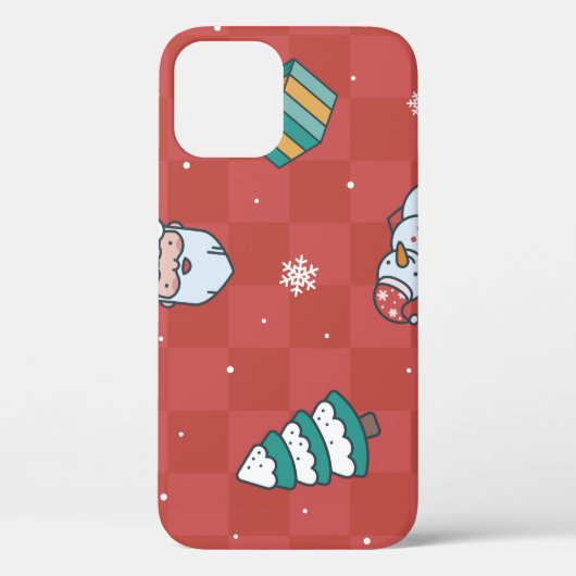 ミニマルクリスマス:赤シームレスデザイン。 Case-Mate iPhoneケース (裏面)