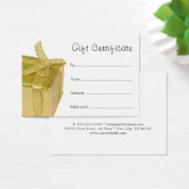 ミニマルクリーンエレガント金ゴールドギフトボックスギフト証明書 (デスク)