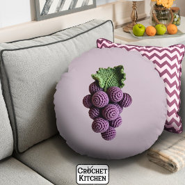 ミニマルクールリストパープルグランマチッククロチェットグレープ ラウンドクッション