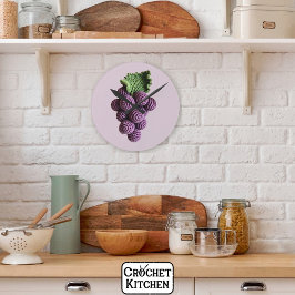 ミニマルクールリストパープルグランマチッククロチェットグレープ ラウンド壁時計