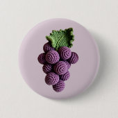 ミニマルクールリストパープルグランマチッククロチェットグレープ 缶バッジ (正面)