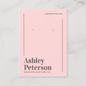 ミニマルクールリストピンクグレーフォントイヤリング表示 名刺 (正面)