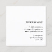 ミニマルクールリストベージュはっきりしたレッド スクエア名刺 (裏面)