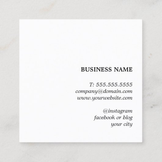 ミニマルクールリストベージュはっきりしたレッド スクエア名刺 (裏面)