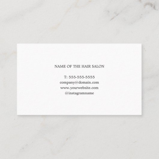 ミニマルクール白黒はさみ美容師 名刺 (裏面)