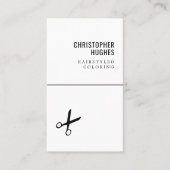 ミニマルクール白黒はさみ美容師 名刺 (正面)