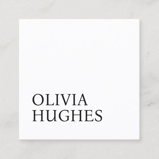 ミニマルクール白黒はっきりした スクエア名刺 (正面)