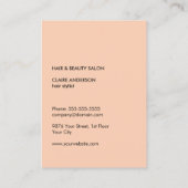 ミニマルグエレガント淡い色のレイのピンクのシザーヘアスタイリスト 名刺 (裏面)