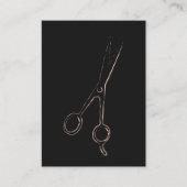 ミニマルグエレガント淡い色のレイのピンクのシザーヘアスタイリスト 名刺 (正面)