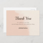 ミニマルグラデーションリストピンクありがとうはがき ポストカード (正面/裏面)