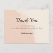 ミニマルグラデーションリストピンクありがとうはがき ポストカード (正面)