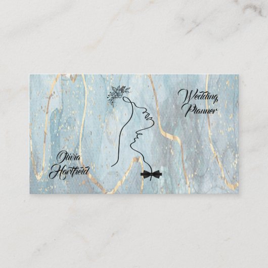 ミニマルグリッターウェディングプランナー名刺 名刺 (正面)