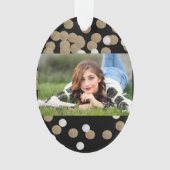 ミニマルグリッターブラックシャンパン金ゴールド紙吹雪 オーナメント (正面)