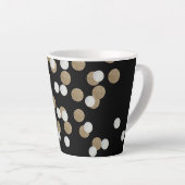 ミニマルグリッターブラックシャンパン金ゴールド紙吹雪 カフェラテマグ (右アングル)