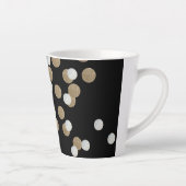 ミニマルグリッターブラックシャンパン金ゴールド紙吹雪 カフェラテマグ (右)