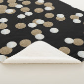 ミニマルグリッターブラックシャンパン金ゴールド紙吹雪 シェルパブランケット (3/4)