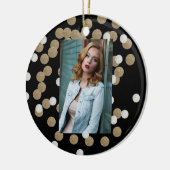 ミニマルグリッターブラックシャンパン金ゴールド紙吹雪 セラミックオーナメント (左)