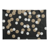 ミニマルグリッターブラックシャンパン金ゴールド紙吹雪 枕カバー (裏面-右)