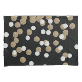 ミニマルグリッターブラックシャンパン金ゴールド紙吹雪 枕カバー (正面右)