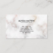 ミニマルグリッターマーブルラグジュアリーシグネチャースクリプト 名刺 (裏面)