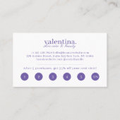 ミニマルグリッター&ラグジュアリーシャインパープルVIP ロイヤリティカード (裏面)