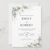 ミニマルグリーンの結婚式招待状 招待状 (正面)